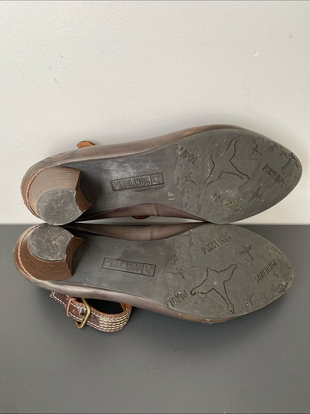 PIKOLINOS Brown Leather Mary Jane Strap Heels 41 (US 10-10.5) - Picture 10 of 14